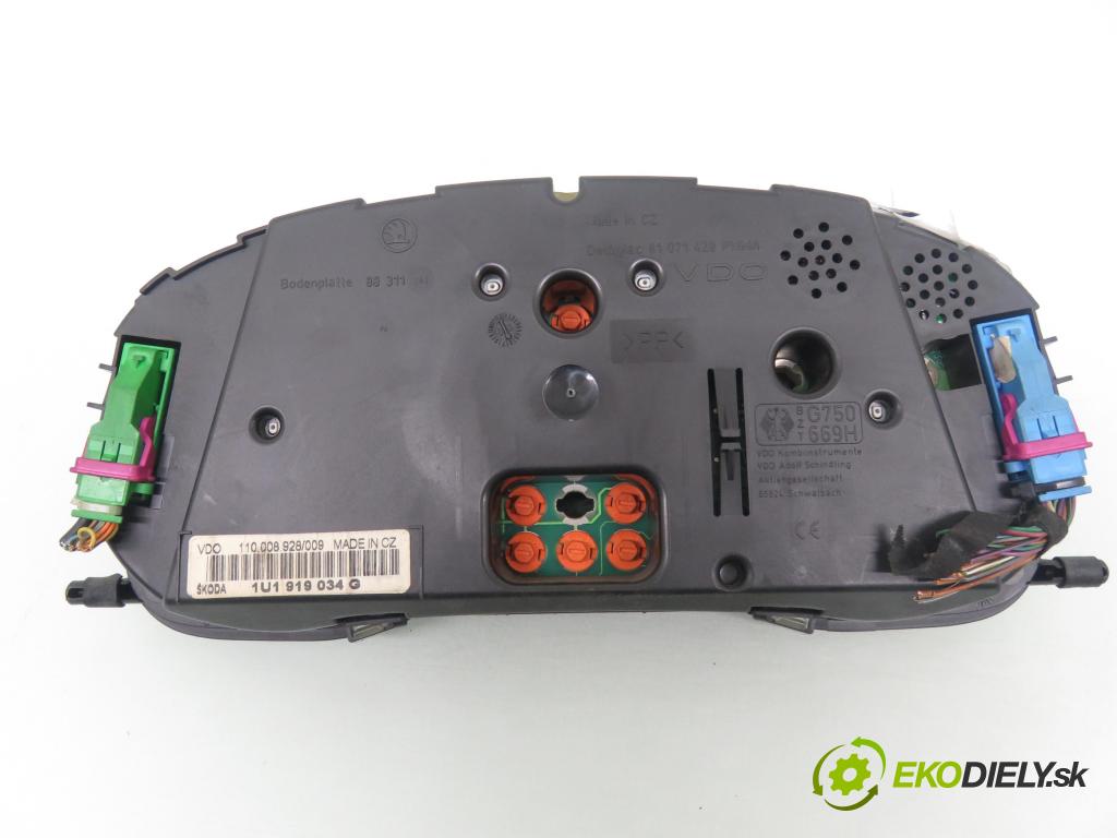 SKODA OCTAVIA I (1U2) SEDAN 2004 81,00 1.9 TDI - ASV 1896,00 Prístrojovka elektrický 1U1919034G