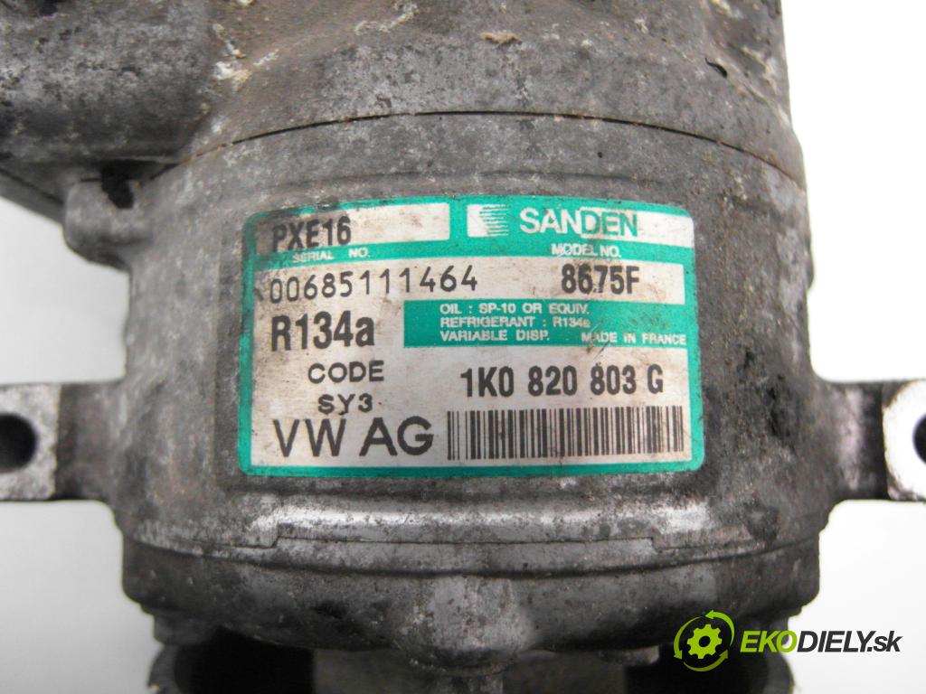VW GOLF V (1K1) HB 2005 103,00 2.0 TDI 16V - BKD 1968,00 KOMPRESOR: klimatizácie 1K0820803G (Kompresor klimatizácie)