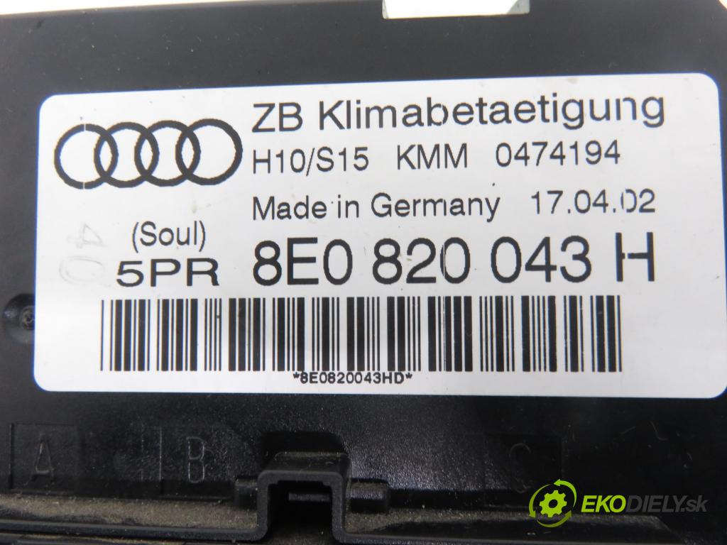 AUDI A4 Avant (8E5, B6) KOMBI 2002 96,00 2 - ALT 1984,00 Panel kúrenia KLIMATRONIK 8E0820043H ; 8E0858063A