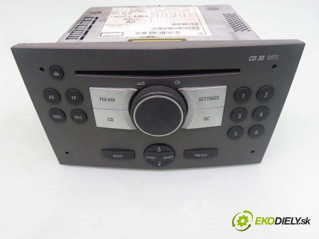 OPEL ASTRA H (A04) HB 2004 77,00 1.6 - Z 16 XEP 1598,00 RADIO CD 93180959 ; 13111165 ; 102487000