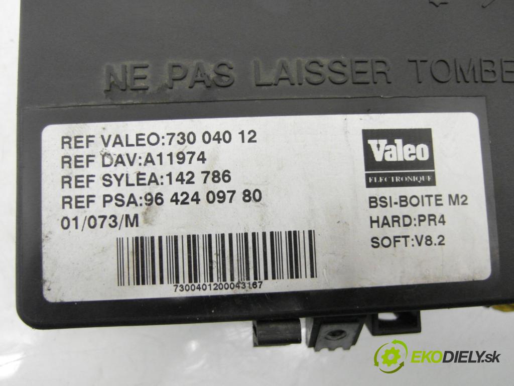CITROEN BERLINGO / BERLINGO FIRST nadwozie wielkoprzestrzenne (MPV) KOMBIVAN 2001 66,00 2.0 HDI 90 1997,00 MODUL BSI 73004012 ; 9642409780