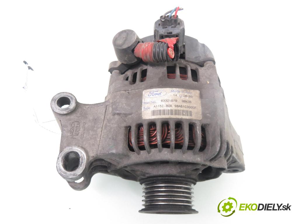 FORD FOCUS Turnier (DNW) KOMBI 1999 74,00 1.6 16V - FYDB 1596,00 Alternátor 63321679 ; 98AB10300GF ; Q9K3B (Alternátor)