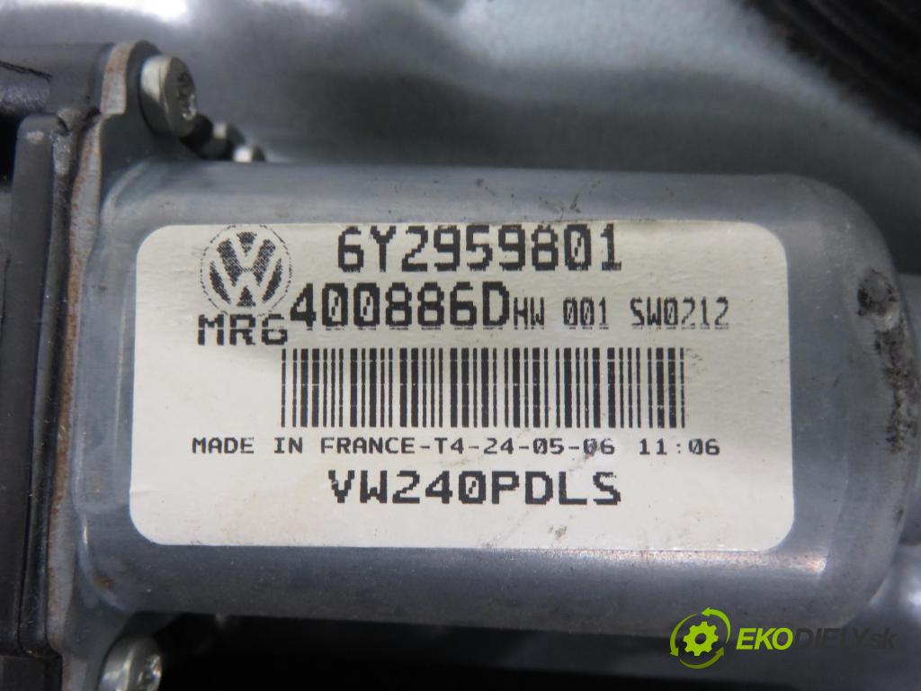VW POLO (9N_) HB 2006 47,00 1.2 12V 64 - AZQ 1198,00 mechanismus oken PPE 6Q4837756 ; 6Q4837402S ; 6Q0035411A