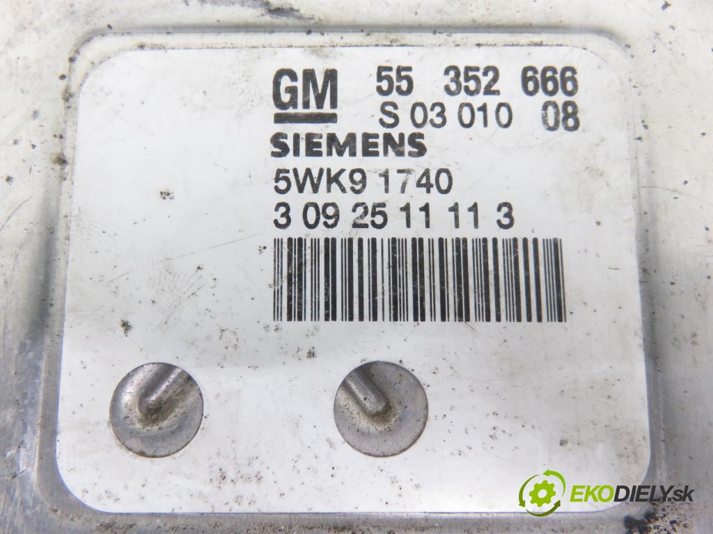 OPEL ZAFIRA A Nadwozie Wielkopojemne (MPV) (T98)  MINIVAN 2004 92,00 1.8 16V 125 - Z 18 XE 1796,00 řídící jednotka motora 55352666 ; 5WK91740
