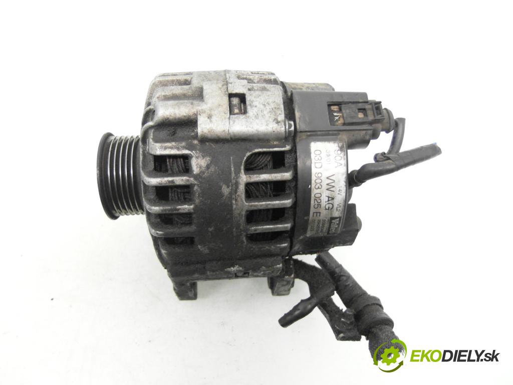 VW POLO (9N_) HB 2001 47,00 1.2 12V 64 - AZQ 1198,00 Alternátor 03D903025E ; SG9B048 ; 25425780 (Alternátor)