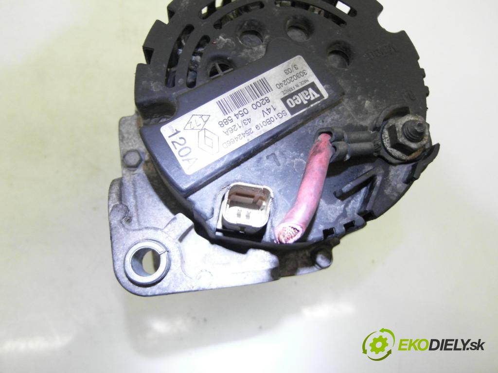 RENAULT SCENIC I (JA0/1_) MINIVAN 2001 75,00 1.9 dCi 102 - F9Q 732 1870,00 Alternátor 8200054588 ; SG10B019 ; 2542466D (Alternátor)