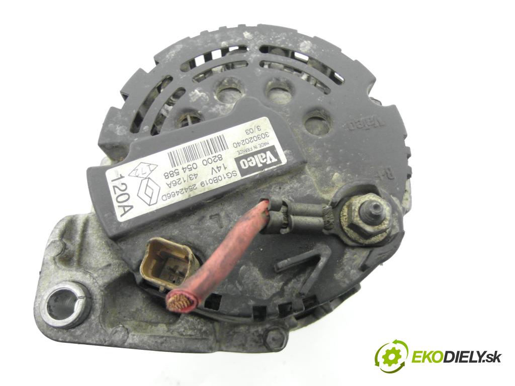 RENAULT SCENIC I (JA0/1_) MINIVAN 2001 75,00 1.9 dCi 102 - F9Q 732 1870,00 Alternátor 8200054588 ; SG10B019 ; 2542466D (Alternátor)