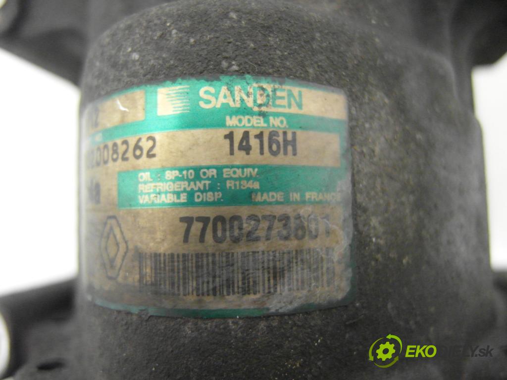 RENAULT CLIO II (BB_, CB_) HB 2002 48,00 1.5 dCi 65 - K9K 704 1461,00 KOMPRESOR: klimatizácie 7700273801 ; 8D6V12 (Kompresor klimatizácie)
