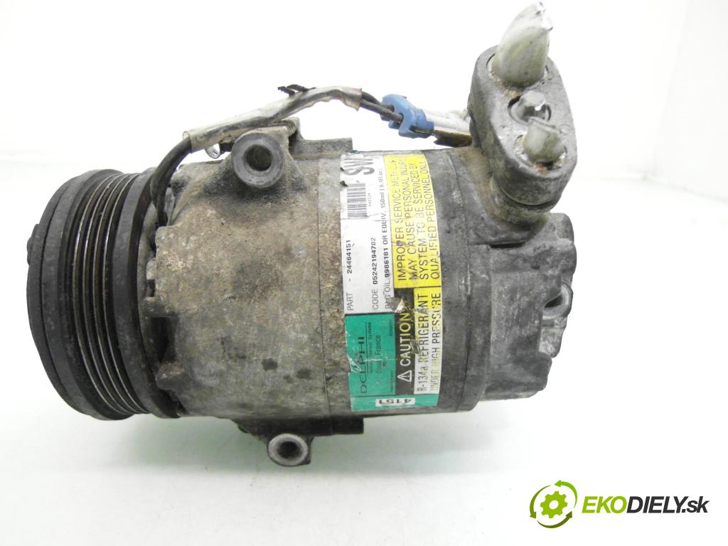 OPEL ZAFIRA A Nadwozie Wielkopojemne (MPV) (T98)  MINIVAN 2000 85,00 1.8 16V 116 - X 18 XE1 1796,00 KOMPRESOR: klimatizácie 24464151 (Kompresor klimatizácie)
