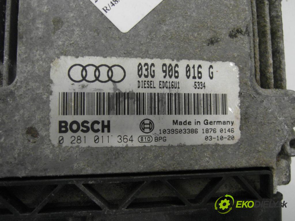 AUDI A3 (8P1) HB 2004 103,00 2.0 TDI PD 16V 140 1968,00 řídící jednotka motora 03G906016G ; 0281011364