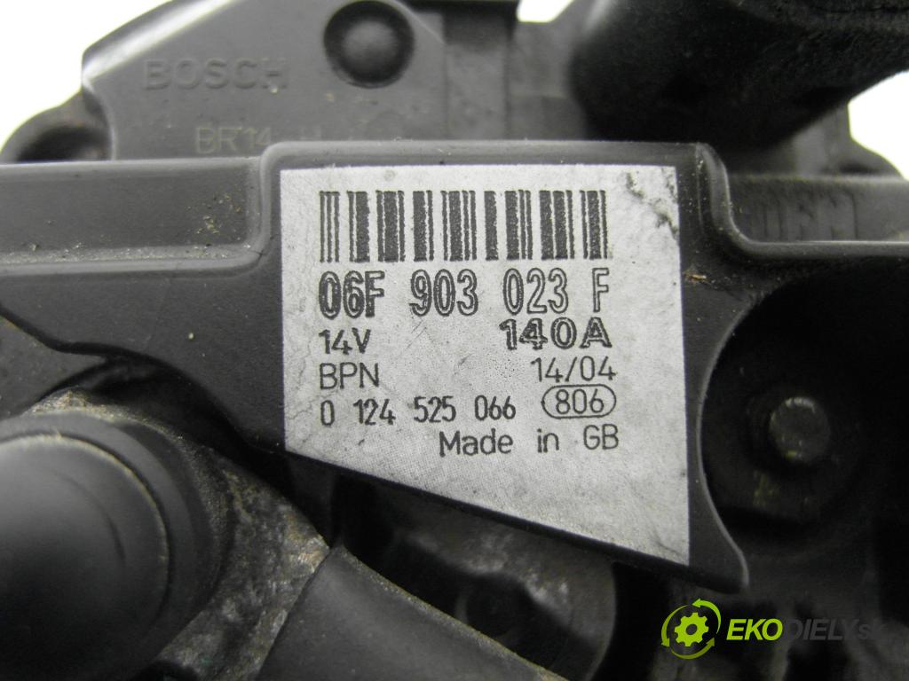 AUDI A3 (8P1) HB 2004 103,00 2.0 TDI PD 16V 140 1968,00 Alternátor 06F903023F ; 0124525066 (Alternátor)
