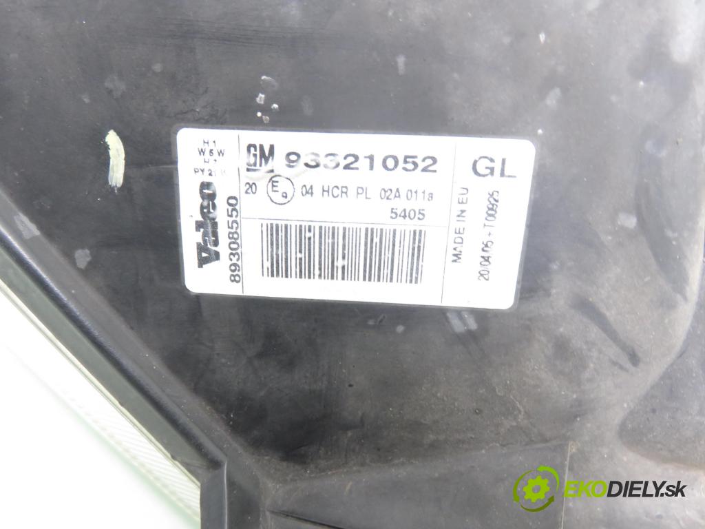 OPEL MERIVA A nadwozie wielkoprzestrzenne (MPV) (X03) MINIVAN 2003 64,00 1.6 - Z 16 SE 1598,00 Svetlo LP 93321052