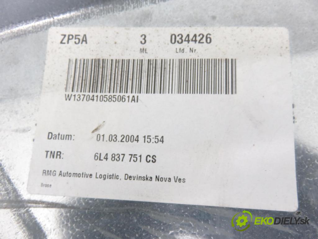 SEAT IBIZA III (6L1) HB 2004 55,00 1.4 TDI 75 - AMF 1422,00 Mechanizmus okien 6L4837751CS ; 6Q2959802C