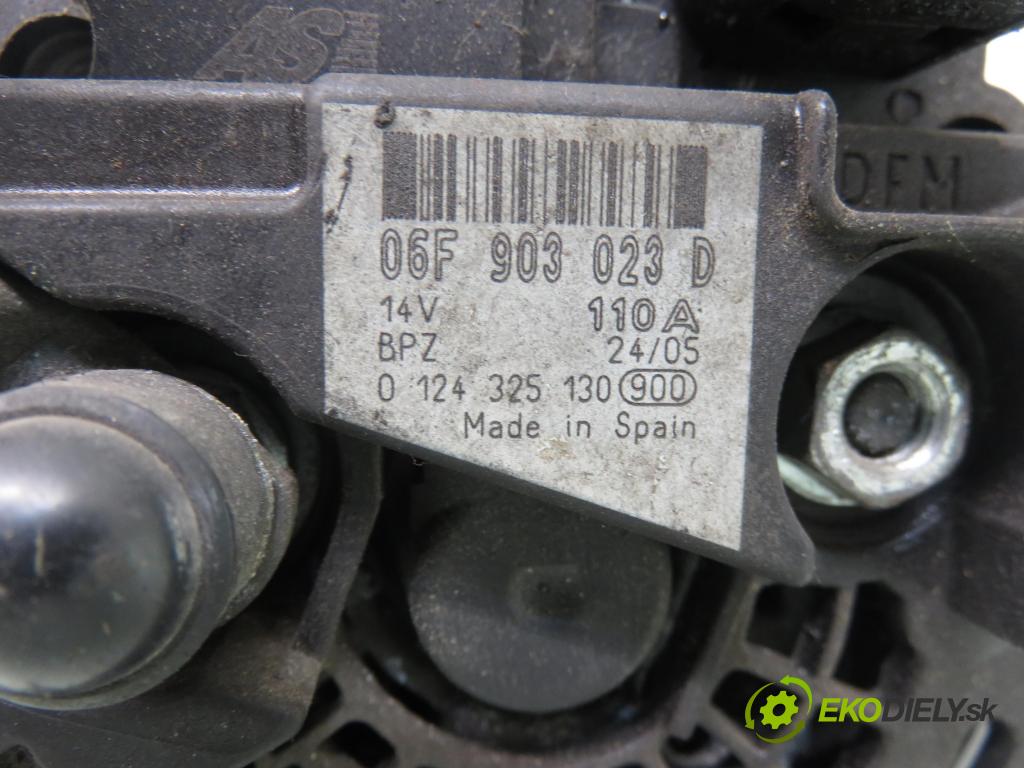 AUDI A2 (8Z0) HB 2000 55,00 1.4 - AUA 1390,00 Alternátor 06F903023D ; 0124325130 (Alternátor)