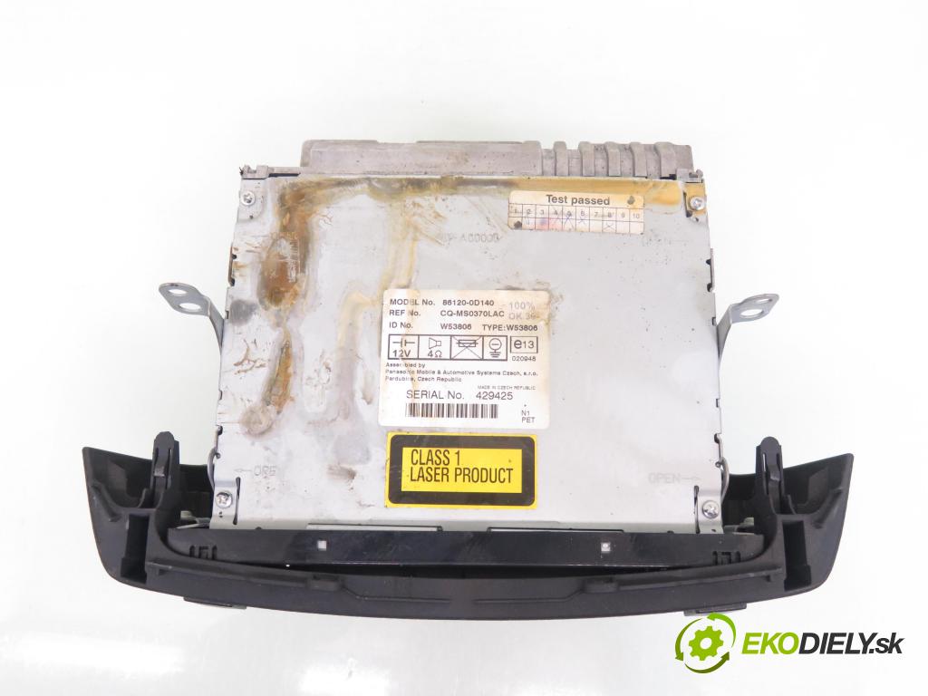 TOYOTA YARIS (_P1_) HB 2005 64,00 1.3 VVTi 87 - 2SZ-FE 1298,00 RADIO CD 861200D140