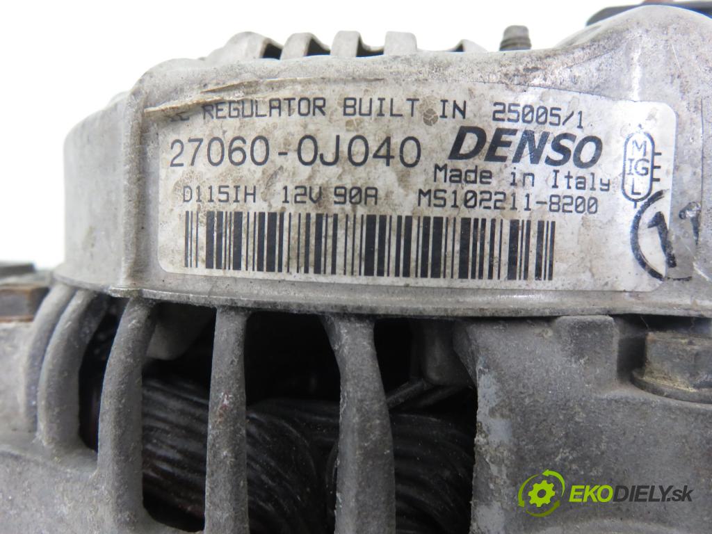 TOYOTA YARIS (_P1_) HB 2005 64,00 1.3 VVTi 87 - 2SZ-FE 1298,00 Alternátor 270600J040 (Alternátor)