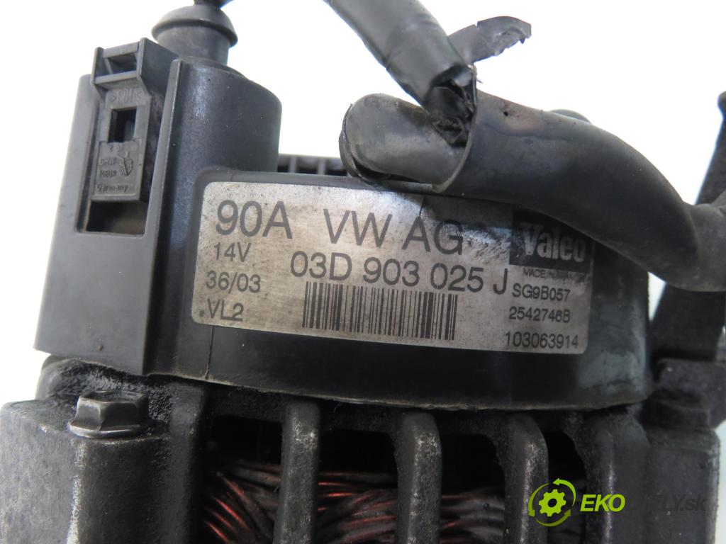 SEAT IBIZA III (6L1) HB 2005 47,00 1.2 - BME 1198,00 Alternátor 03D903025J ; 2542746B ; SG9B057 (Alternátor)