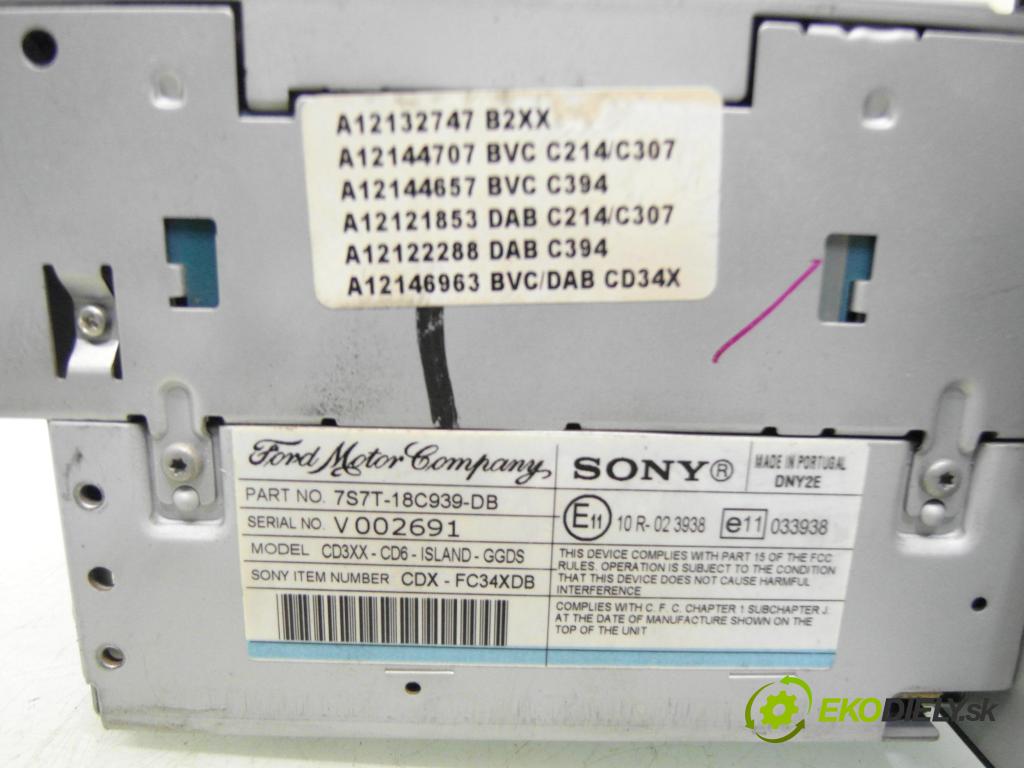 FORD MONDEO IV (BA7) LIFTBACK 2008 92,00 1.8 TDCi - QYBA 1753,00 RADIO CD 7S7T18C939DB