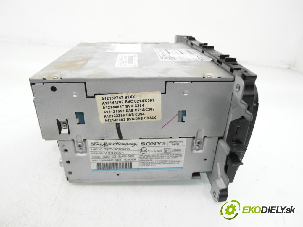 FORD MONDEO IV (BA7) LIFTBACK 2008 92,00 1.8 TDCi - QYBA 1753,00 RADIO CD 7S7T18C939DB