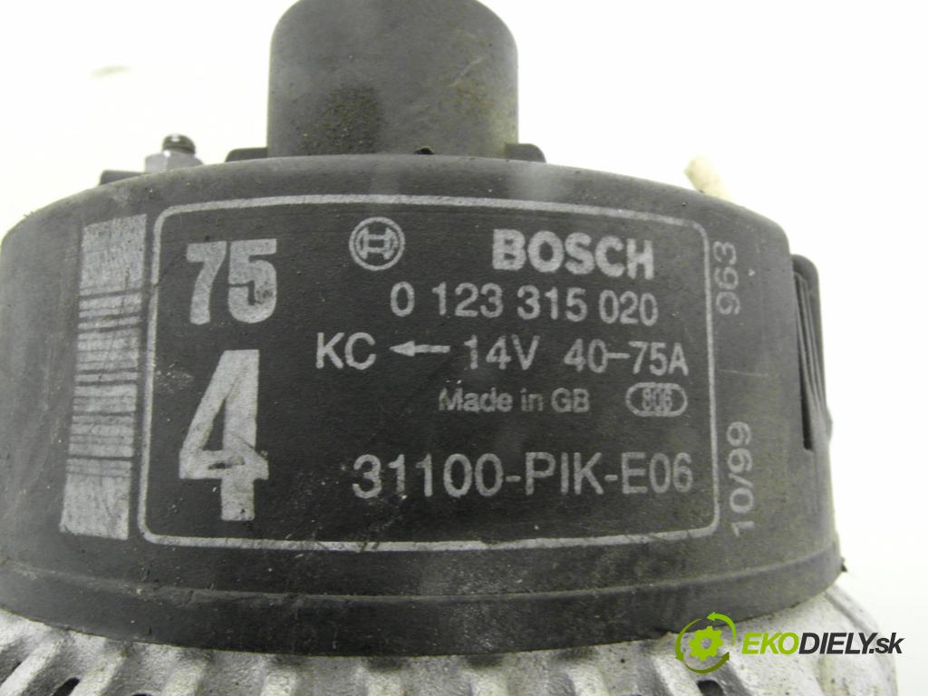 HONDA CIVIC VI Hatchback (EJ, EK) HB 1995 66,00 1.4 i S (EJ9) - D14A4 1396,00 Alternátor 0123315020 ; 31100PIKE06 (Alternátor)