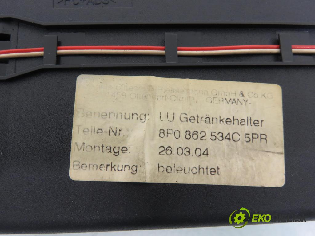 AUDI A3 (8P1) HB 2004 103,00 2.0 TDI PD 16V 140 1968,00 Držiak na nápoje 8P0862534C (Držiak (úchyt) na nápoje)