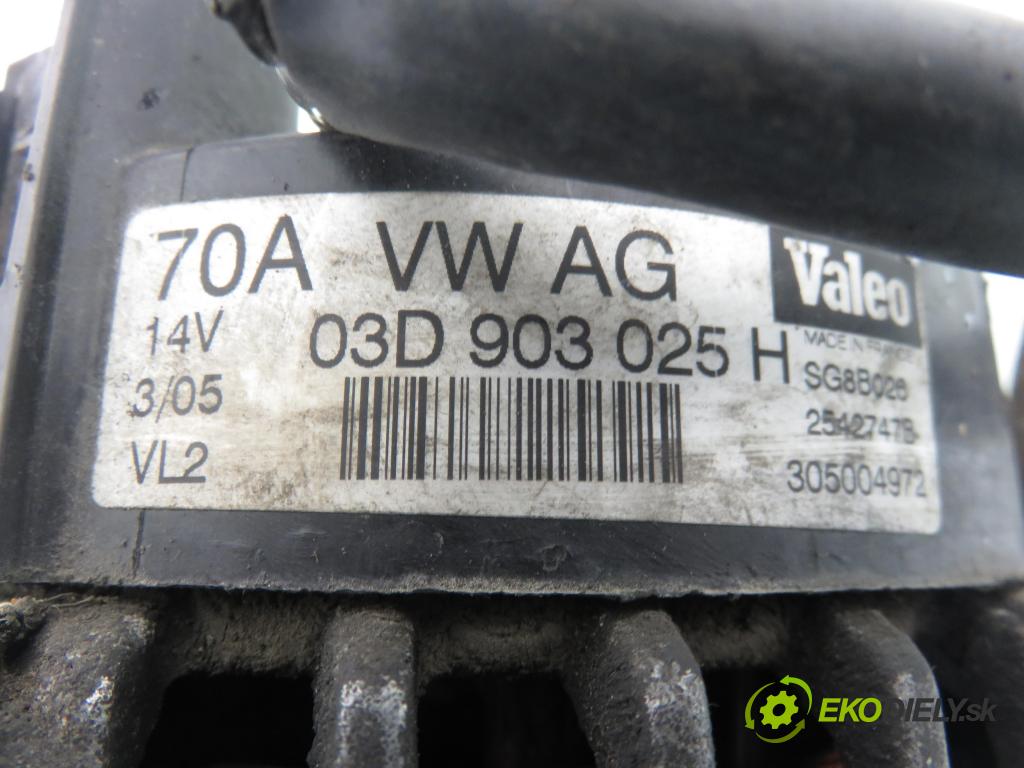 SKODA FABIA I SEDAN (6Y3) SEDAN 2005 47,00 1.2 - AZQ 1198,00 Alternátor 03D903025H (Alternátor)