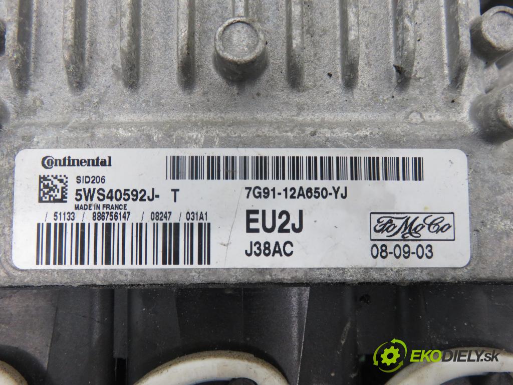 FORD MONDEO IV (BA7) LIFTBACK 2008 92,00 1.8 TDCi - QYBA 1753,00 Riadiaca jednotka Motor 7G9112A650YJ ; 5WS40592JT