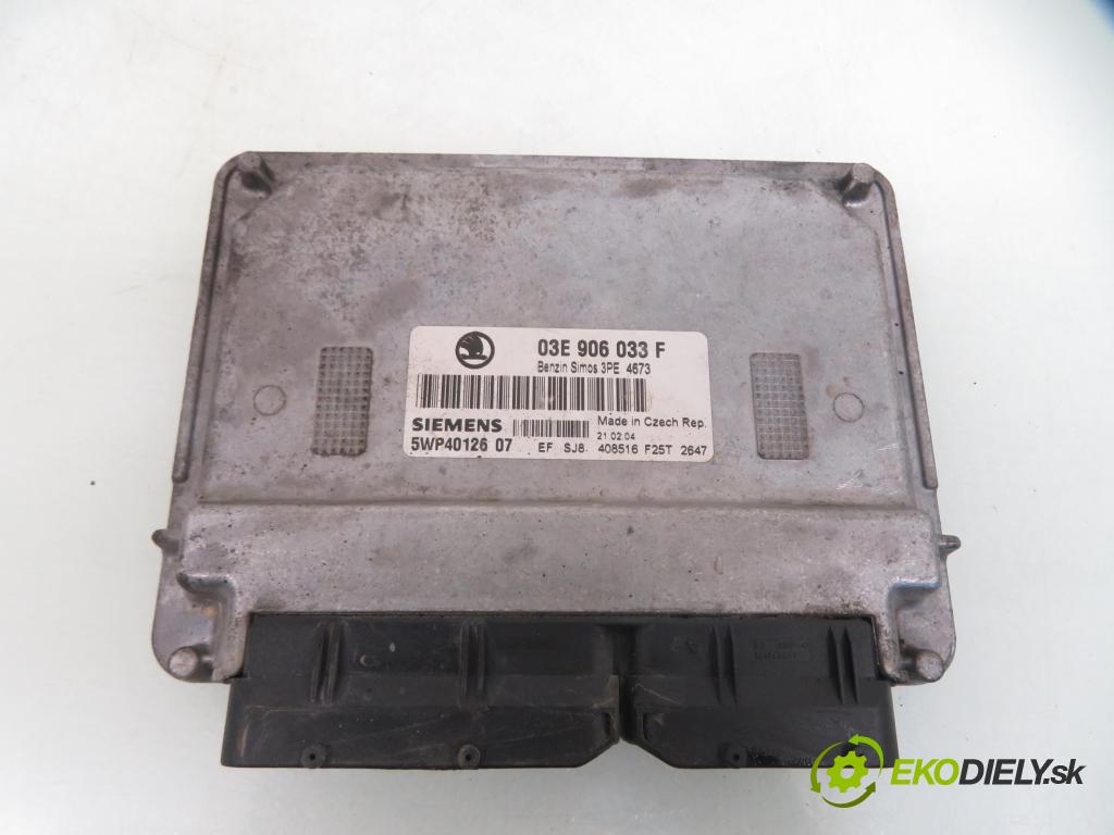 SKODA FABIA I (6Y2) HB 2005 47,00 1.2 - AZQ 1198,00 spinačka / imobilizéra IMMO / Riadiaca jednotka 03E906033F ; 5WP4012607 ; 6Q1937049D