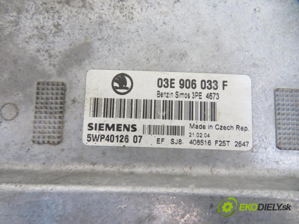 SKODA FABIA I (6Y2) HB 2005 47,00 1.2 - AZQ 1198,00 spinačka / imobilizéra IMMO / Riadiaca jednotka 03E906033F ; 5WP4012607 ; 6Q1937049D