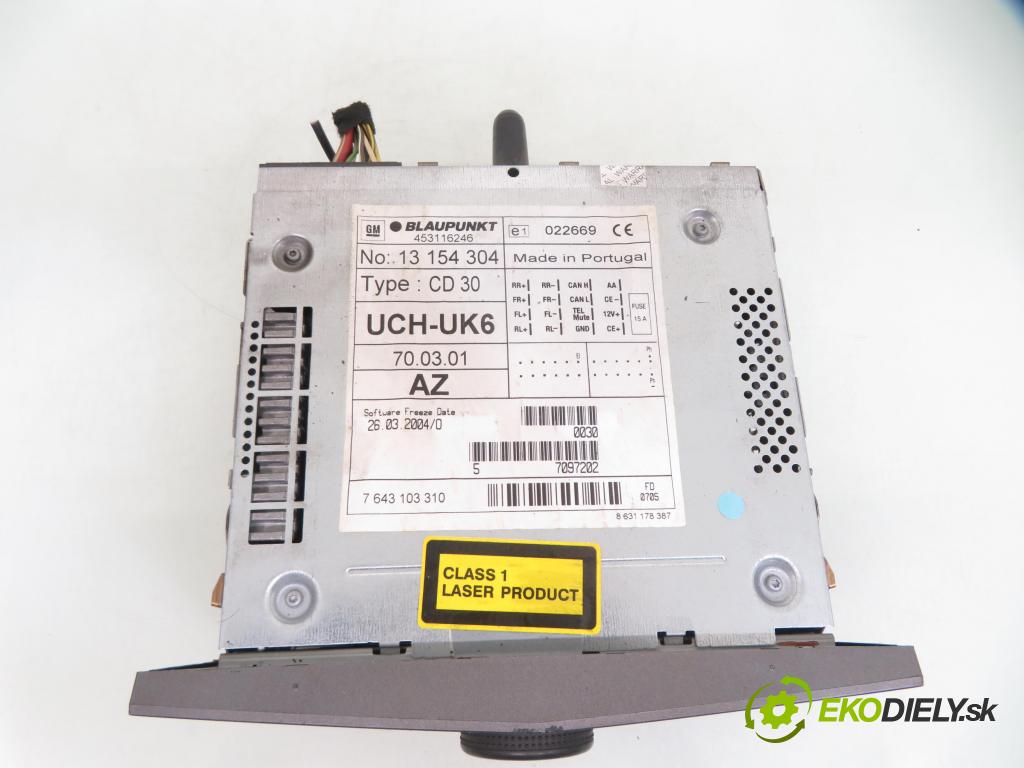 OPEL ASTRA H Kombi (A04) KOMBI 2005 77,00 1.6 - Z 16 XE1 1598,00 RADIO CD 13154304 ; 7643103310 ; 13111165