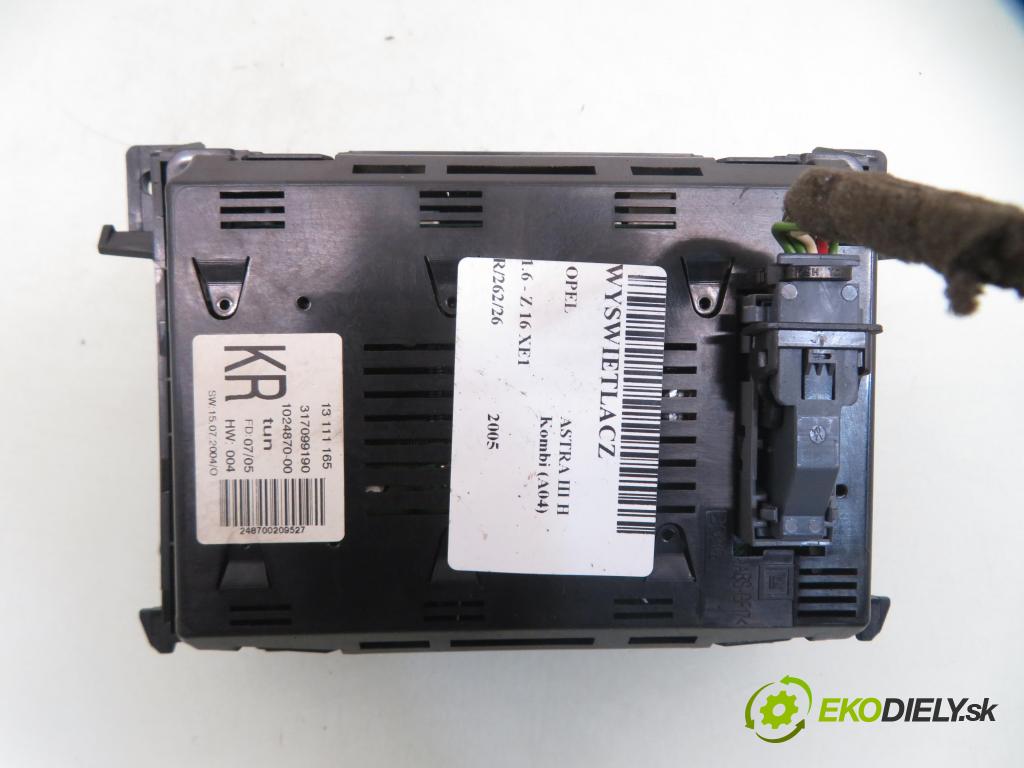 OPEL ASTRA H Kombi (A04) KOMBI 2005 77,00 1.6 - Z 16 XE1 1598,00 RADIO CD 13154304 ; 7643103310 ; 13111165