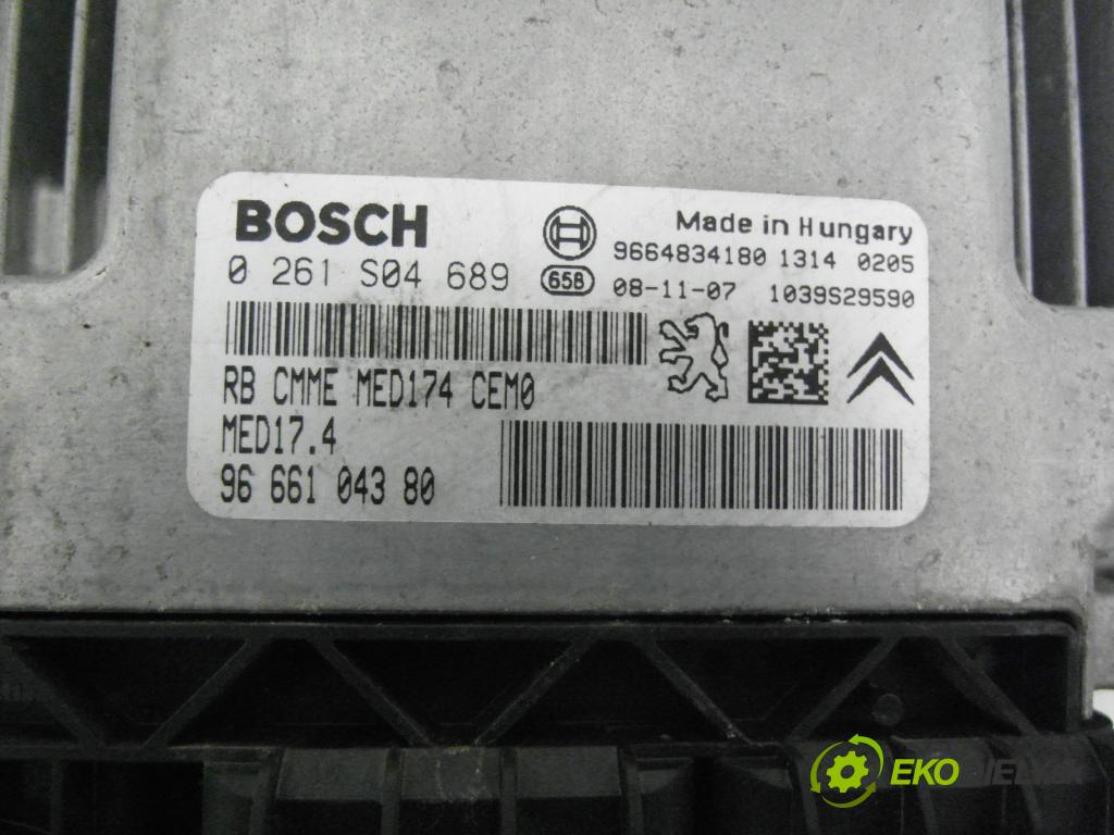 PEUGEOT 207 (WA_, WC_) HB 2009 110,00 1.6 THP 1598,00 Riadiaca jednotka Motor 0261S04689 ; 9664834180 ; 9666104380