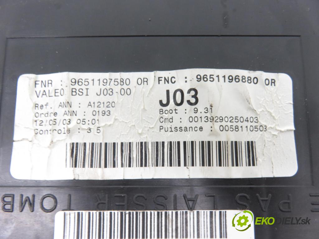 PEUGEOT 307 SW (3H) KOMBI 2003 80,00 1.6 BioFlex - NFU (TU5JP4) 1587,00 MODUL BSI 9651197580 ; 9651196880