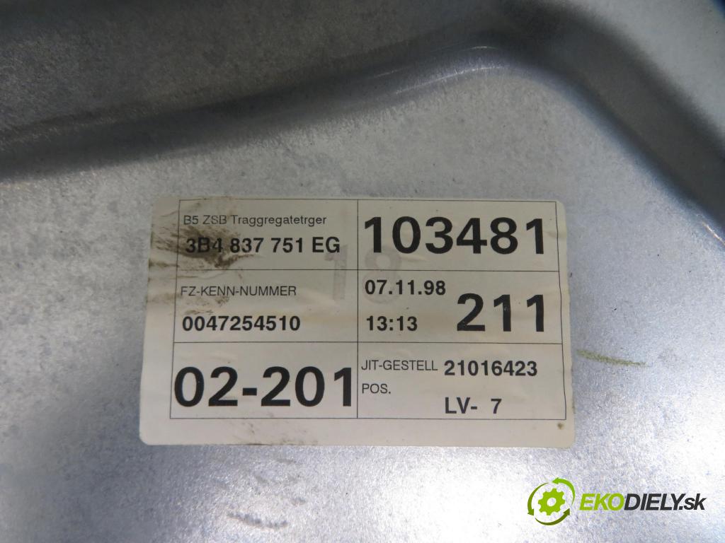 VW PASSAT B5 Variant (3B5) KOMBI 1998 66,00 1.9 TDI 90 - AHU 1896,00 Mechanizmus okien 3B4837755D ; 3B4837751EG