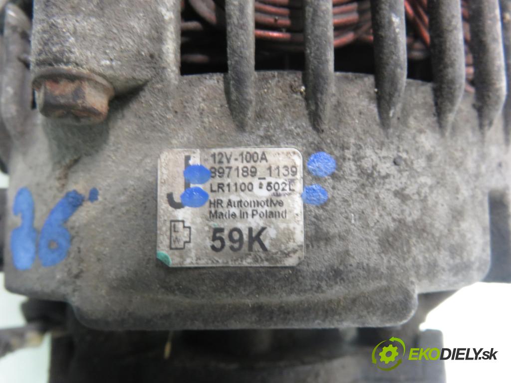 OPEL ASTRA G Kombi (T98) KOMBI 2002 55,00 1.7 DTI 16V - Y 17 DT 1686,00 Alternátor 8971891139 ; LR1100502L (Alternátor)