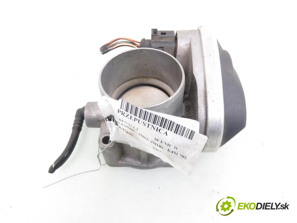 RENAULT SCENIC II (JM0/1_) MINIVAN 2003 83,00 1.6 (JM0C, JM0J, JM1B) - K4M 782 1598,00 škrtíci klapka 8200190230 ; 8200171134B (Škrticí klapka)