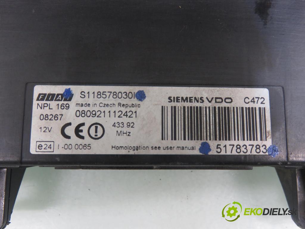 FIAT PANDA (169_) HB 2005 40,00 1.1 54 - 187 A1.000 1108,00 spinačka / imobilizéra IMMO / Riadiaca jednotka 51793113 ; S118578030 ; 00468453610