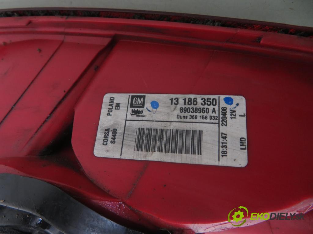 OPEL CORSA D (S07) HB 2008 44,00 1.0 12V 60 - Z 10 XEP 998,00 Svetlo ľavé zadné 13186350