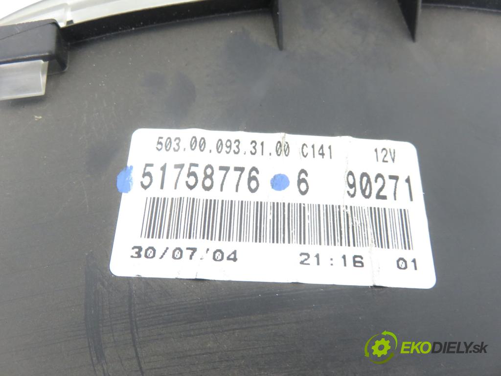 FIAT DOBLO Cargo (223_) KOMBIVAN 2004 74,00 1.9 JTD 100 - 182 B9.000 1910,00 prístrojovka elektrický 51758776