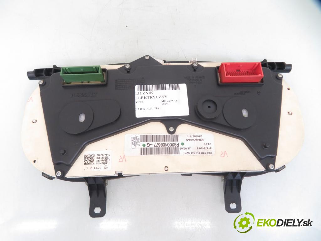 OPEL MOVANO Furgon (X70) FURGON 2005 73,00 2.5 DTi - G9U 754 2464,00 Prístrojovka elektrický P8200408677G ; 216709164