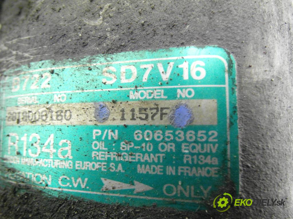 ALFA ROMEO 156 (932_) SEDAN 2001 81,00 1.9 JTD (932.A2B00) - AR 37101 1910,00 KOMPRESOR: klimatizácie 1157F (Kompresor klimatizácie)