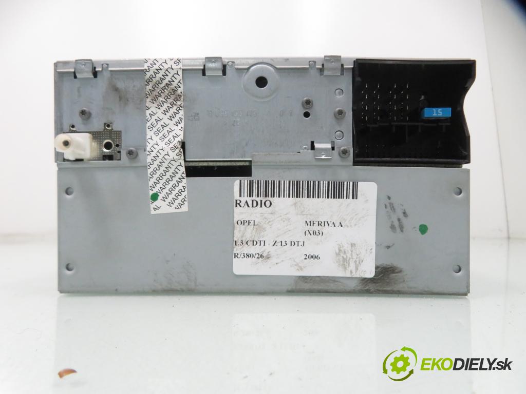 OPEL MERIVA A nadwozie wielkoprzestrzenne (MPV) (X03) MINIVAN 2006 55,00 1.3 CDTI - Z 13 DTJ 1248,00 RADIO CD 13233929 ; 7646104310 ; 13242079