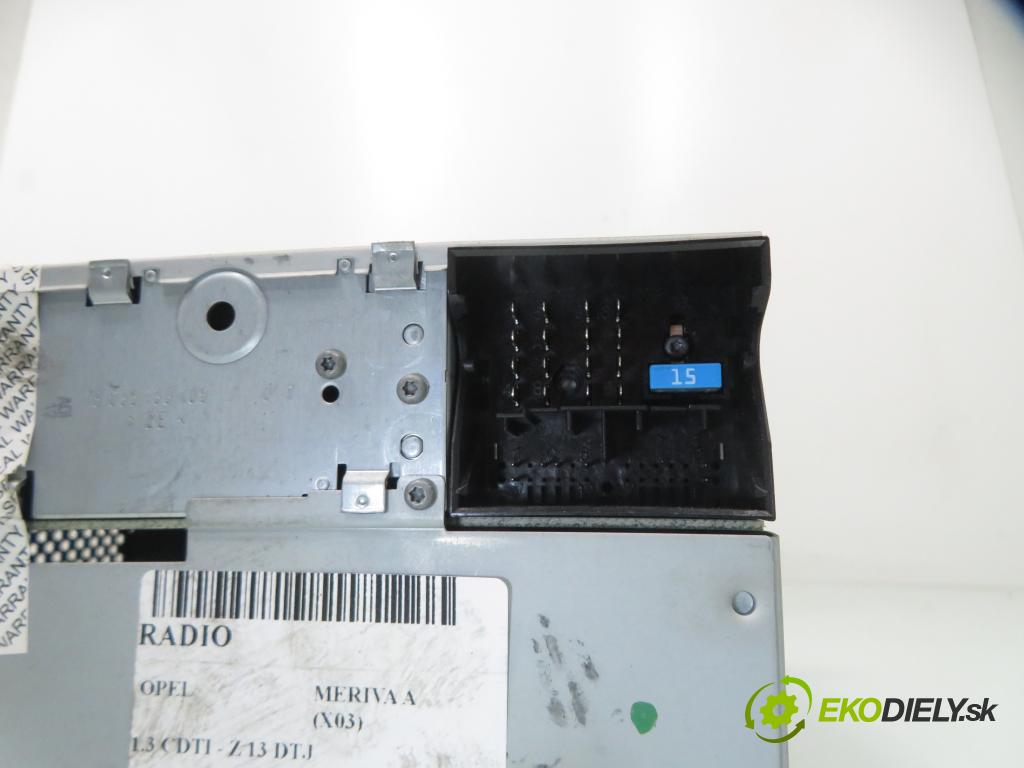 OPEL MERIVA A nadwozie wielkoprzestrzenne (MPV) (X03) MINIVAN 2006 55,00 1.3 CDTI - Z 13 DTJ 1248,00 RADIO CD 13233929 ; 7646104310 ; 13242079