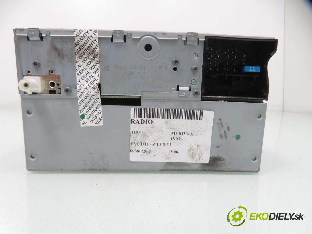 OPEL MERIVA A nadwozie wielkoprzestrzenne (MPV) (X03) MINIVAN 2006 55,00 1.3 CDTI - Z 13 DTJ 1248,00 RADIO CD 13233929 ; 7646104310 ; 13242079
