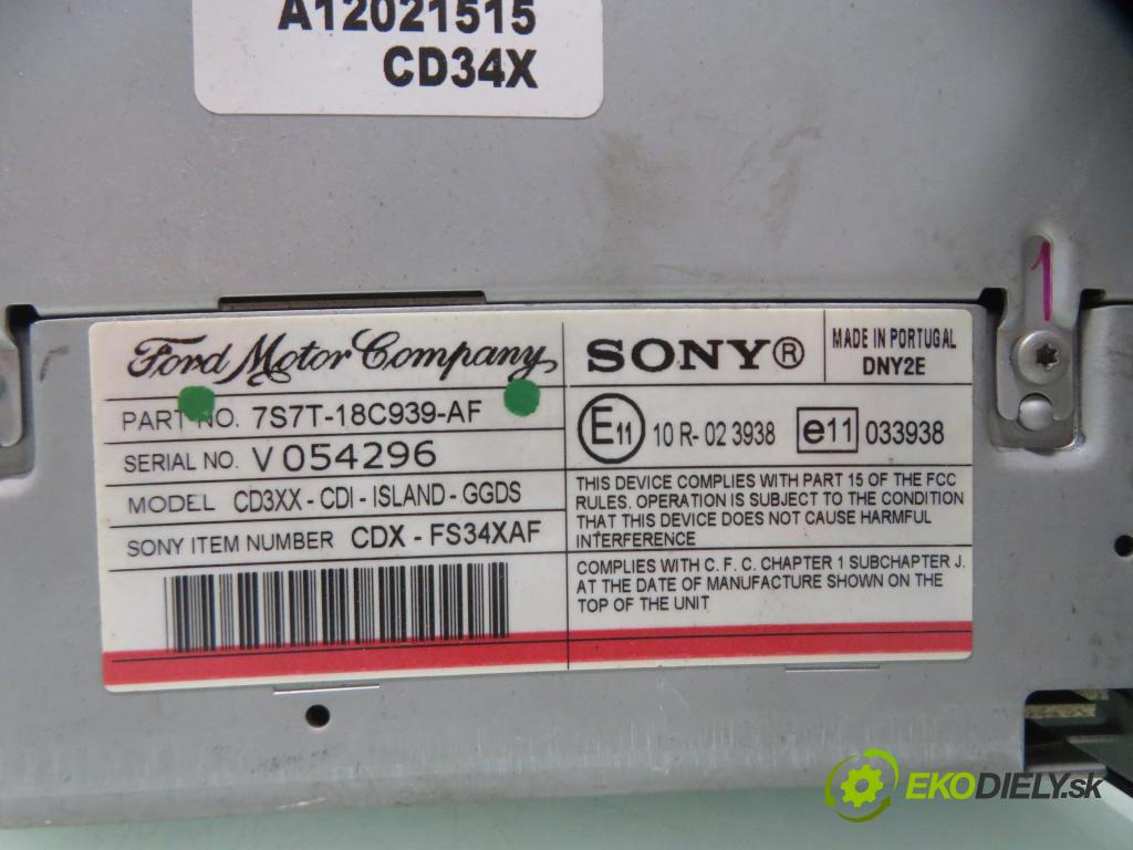 FORD MONDEO IV Turnier (BA7) KOMBI 2008 103,00 2.0 TDCi - QXBB 1997,00 RADIO CD VP6M2F18C821AG ; 7S7T18C939AF