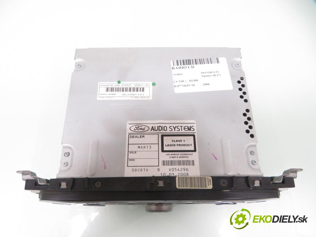 FORD MONDEO IV Turnier (BA7) KOMBI 2008 103,00 2.0 TDCi - QXBB 1997,00 RADIO CD VP6M2F18C821AG ; 7S7T18C939AF