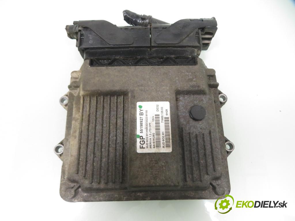 OPEL MERIVA A nadwozie wielkoprzestrzenne (MPV) (X03) MINIVAN 2006 55,00 1.3 CDTI - Z 13 DTJ 1248,00 řídící jednotka motora 55198927BY ; MJD602M1