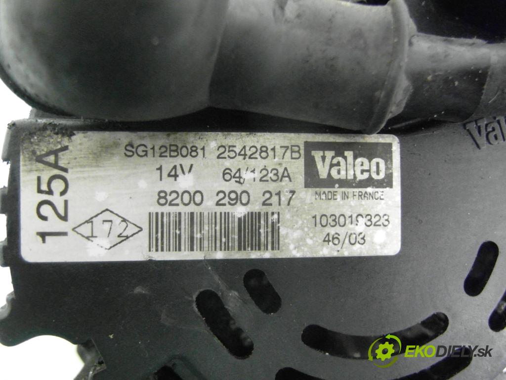 NISSAN PRIMERA Kombi (WP12) KOMBI 2003 85,00 1.9 dCi 116 - F9Q 1870,00 Alternátor 8200290217 ; SG12B081 ; 2542817B (Alternátor)