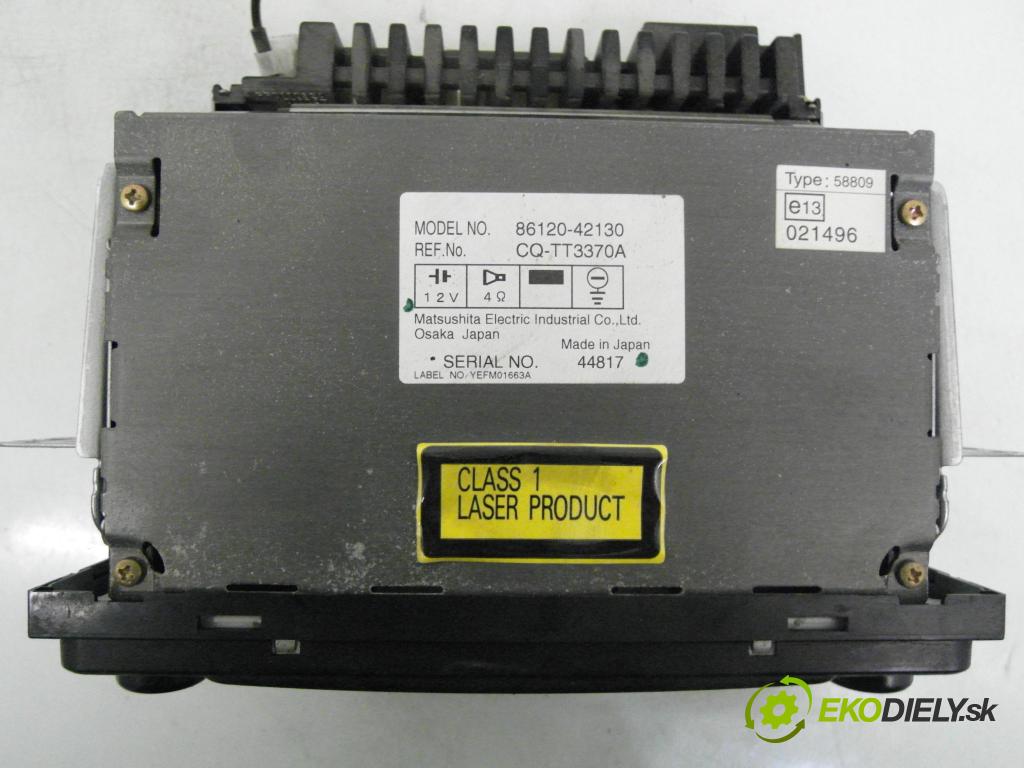 TOYOTA RAV 4 II (_A2_) SUV 2004 85,00 2.0 D-4D 4WD 116 - 1CD-FTV 1995,00 RADIO CD 8612042130 ; CQTT3370A