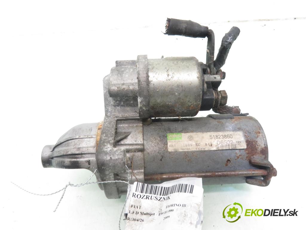 FIAT FIORINO nadwozie zamknięte / kombi (225_) FURGON 2009 70,00 1.3 D Multijet - 199 B1.000 1248,00 Štartér 51823860 ; D6G32 (Štartér)